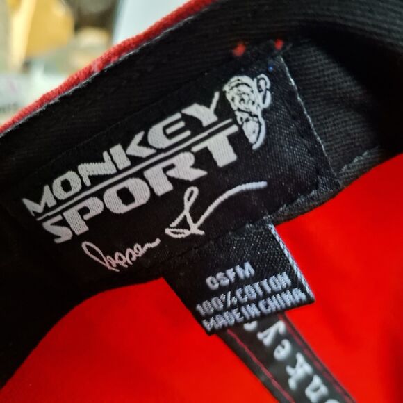 Monkey Sport Skater Red & Black Snapback Adjustable Hat Embroidered EUC One Size - Picture 6 of 6